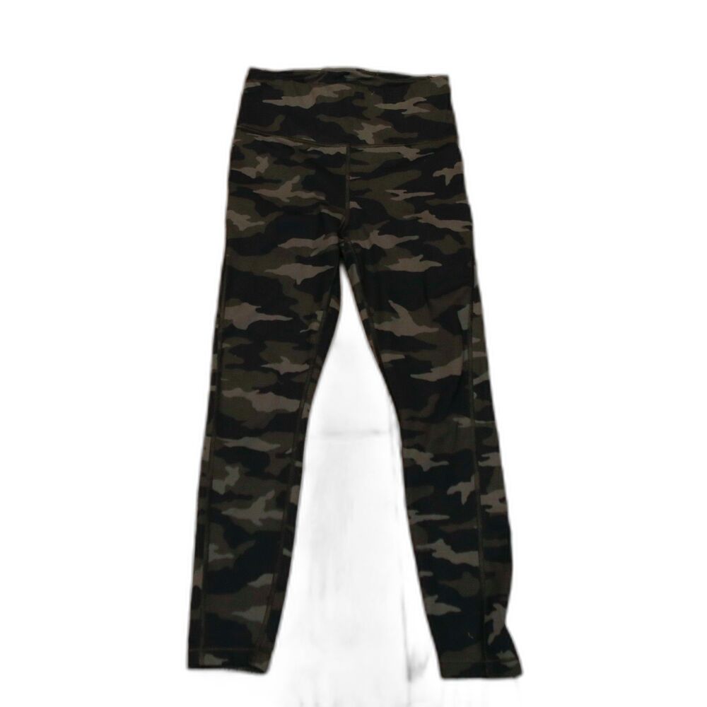 Athleta Ultimate 7/8 Tight Camo Leggings Women XS Green Black Workout Yoga